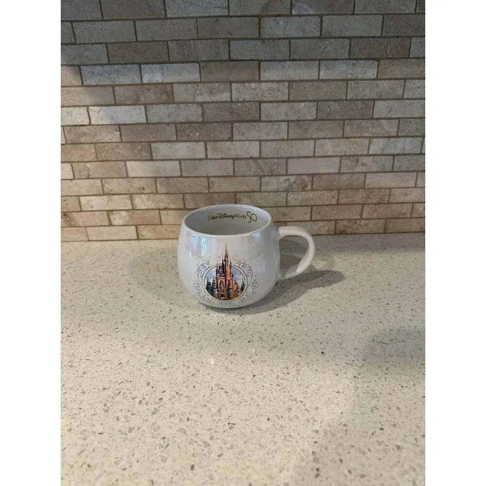 Walt Disney World 50th Anniversary Holographic Cinderella Castle‎ White Mug